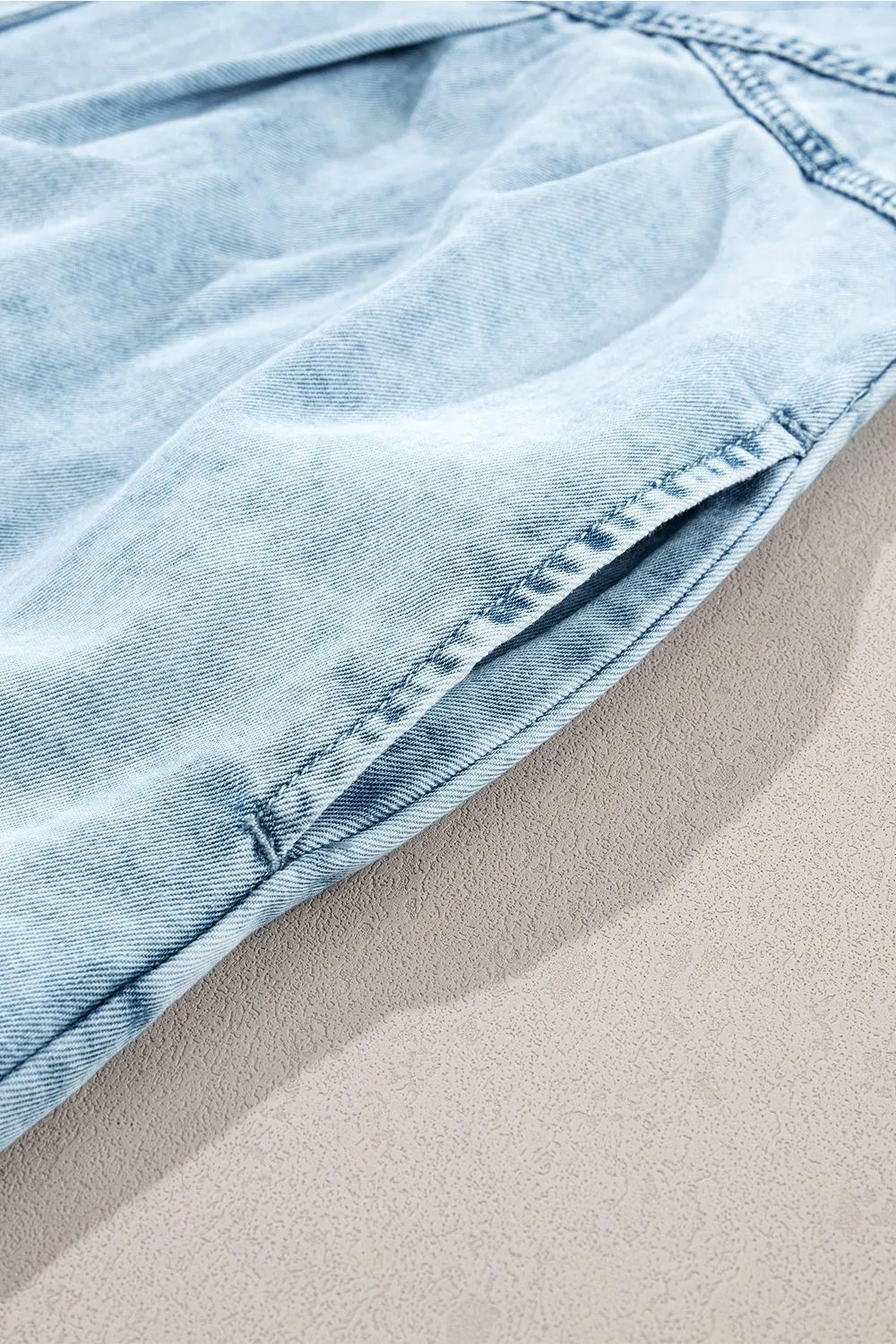 Mineral Wash Ruffle Sleeve Denim Dress