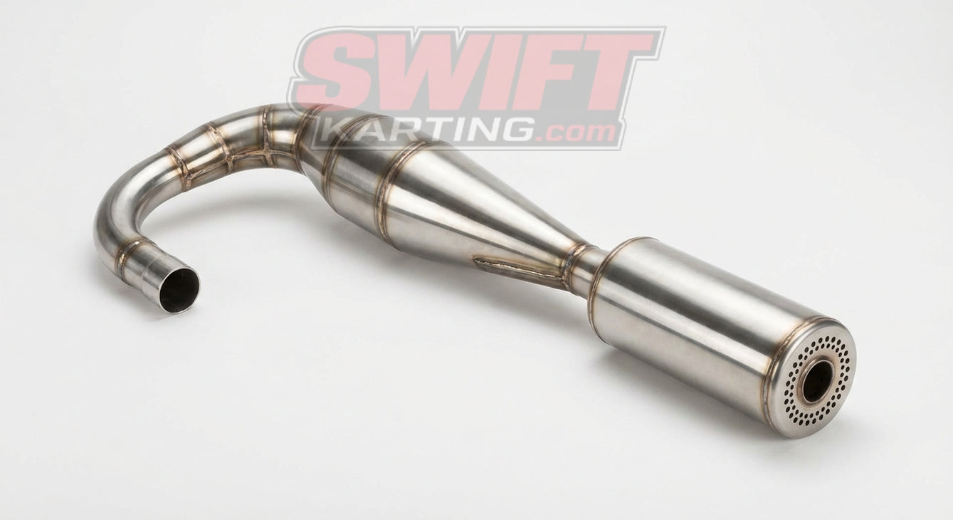 Curved Multi-Stage Exhaust Header for Jr. II Engines with 1 5/16" Silencer