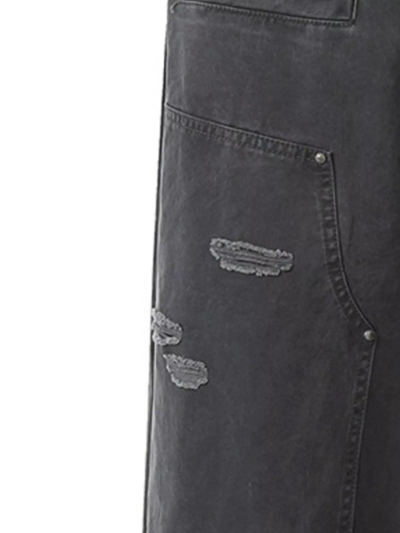 Men's Distressed Wide-Leg Pants