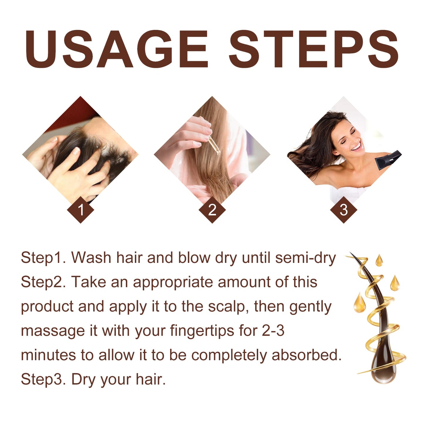 Castor Oil Hair Dense Essential Oil Repair Damaged Hair, Nourish Scalp, Strengthen Hair And Prevent Hair Loss