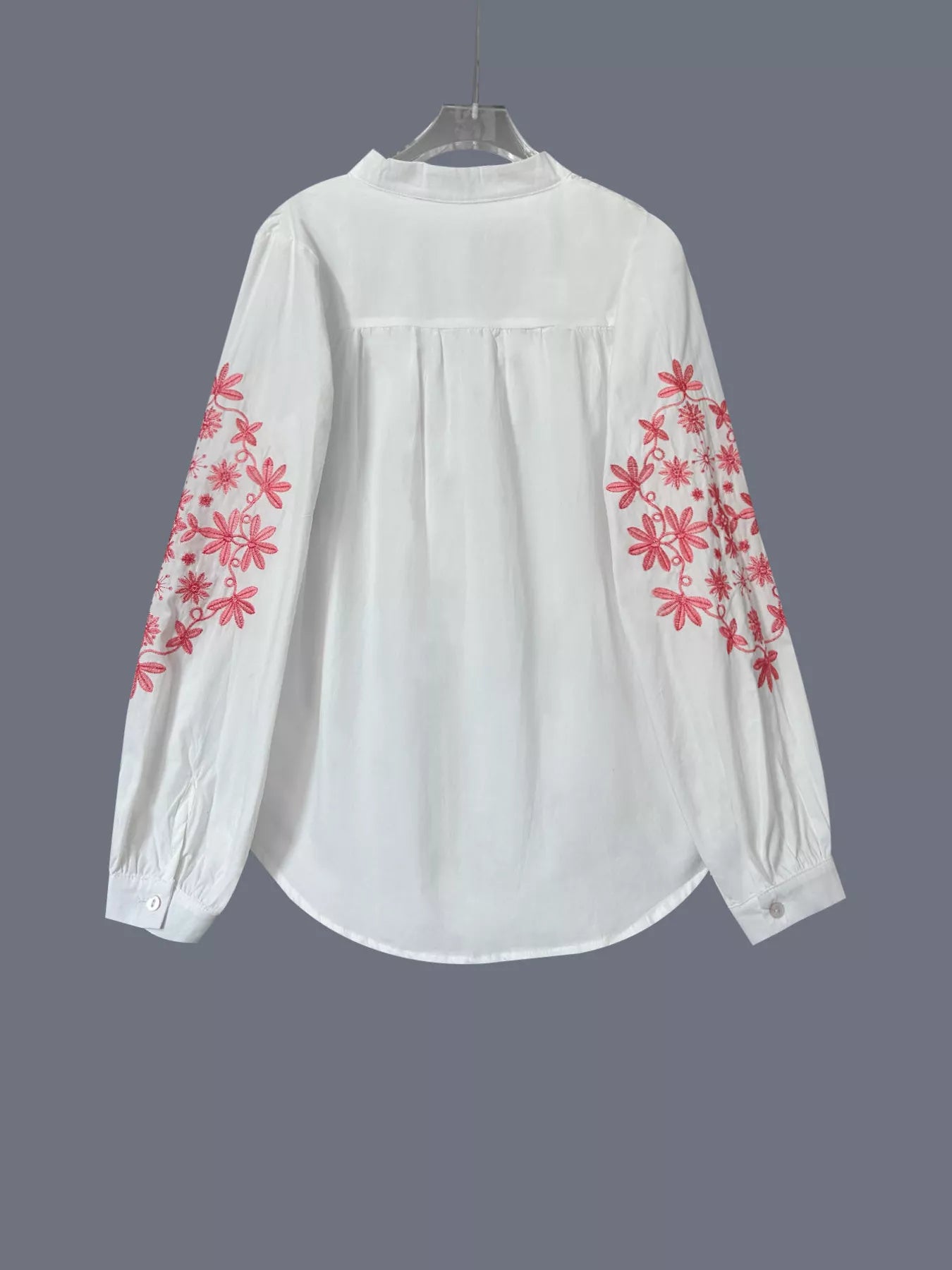 Embroidered Button Up Long Sleeve Shirt
