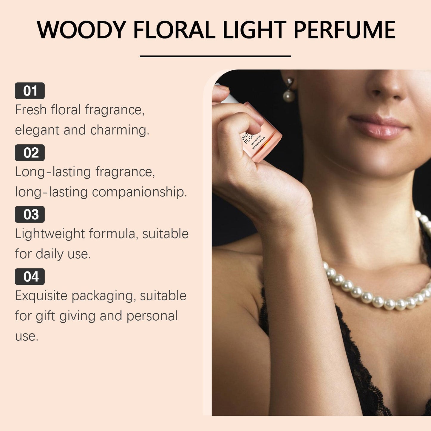 Wood Scented Eau De Toilette, Natural And Fresh Exudes Charm Temperament Flowers Lasting Fragrance Wood Eau De Toilette