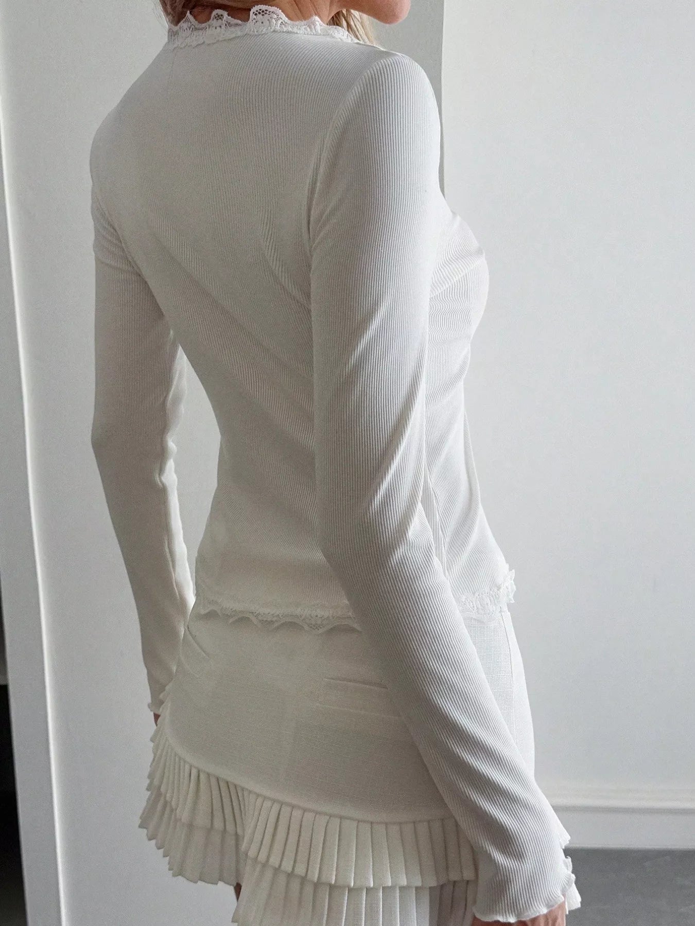 Lace Detail Long Sleeve Top