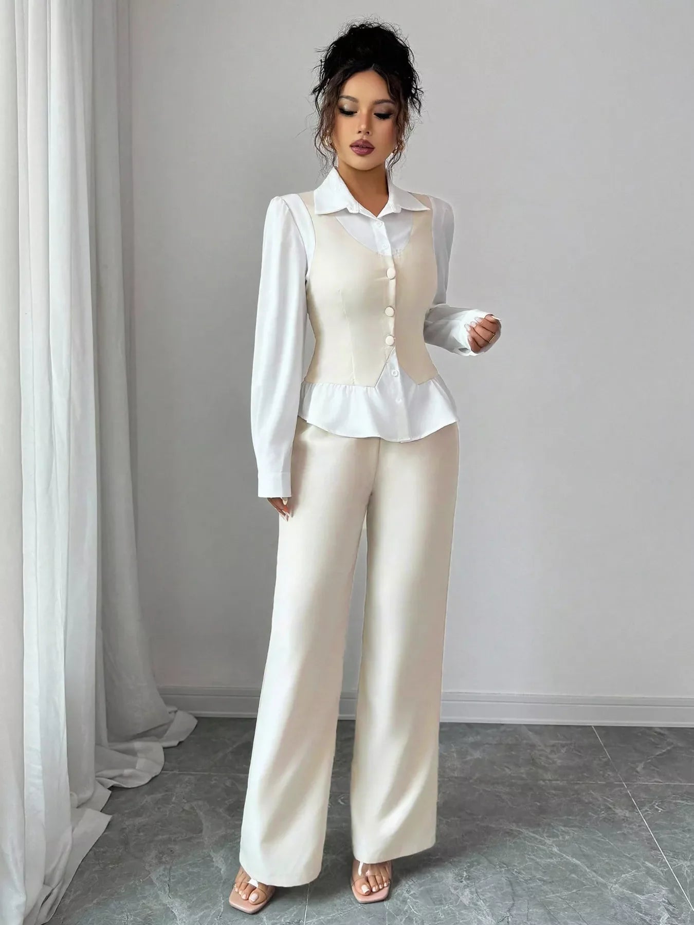 Two Tone Shirt and Pants Set