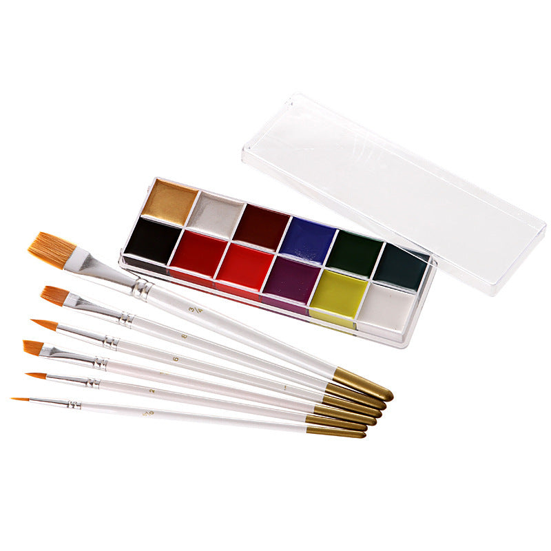 Fit Colors 12 Colors Face Color Water Soluble Body Paint Halloween Masquerade Makeup