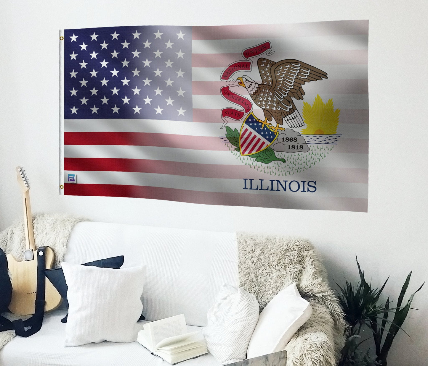 Illinois & American Flag Blend