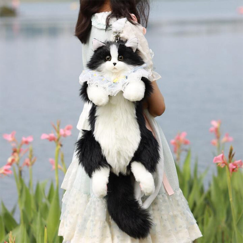 Handmade plush cat backpacks: super cute, trendy. Great bday gifts or toys, doubles as a cat - themed shopping bag!