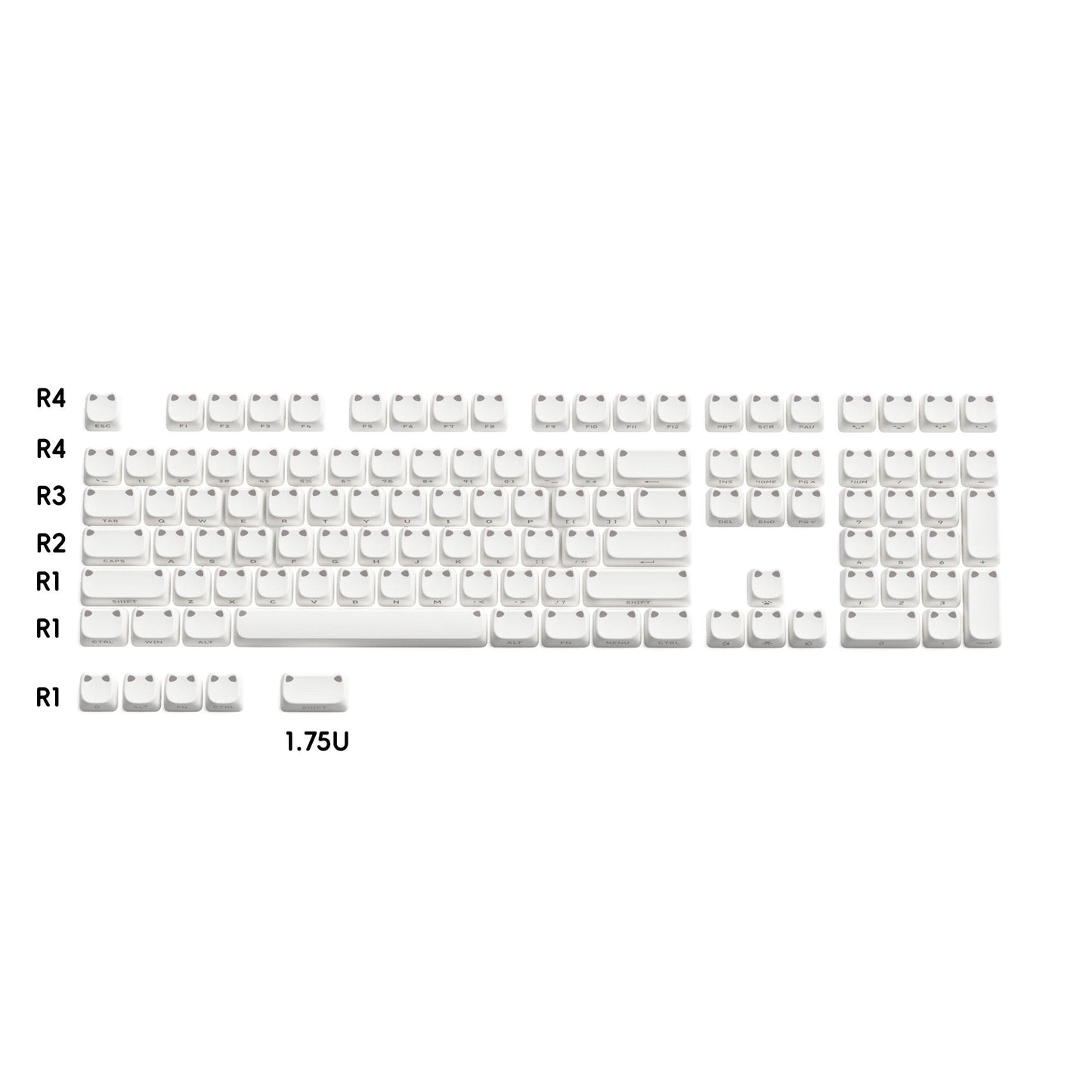 XVX Lumicat MAO Profile Side-Printed Shine-Through 113-Key Keycap Set