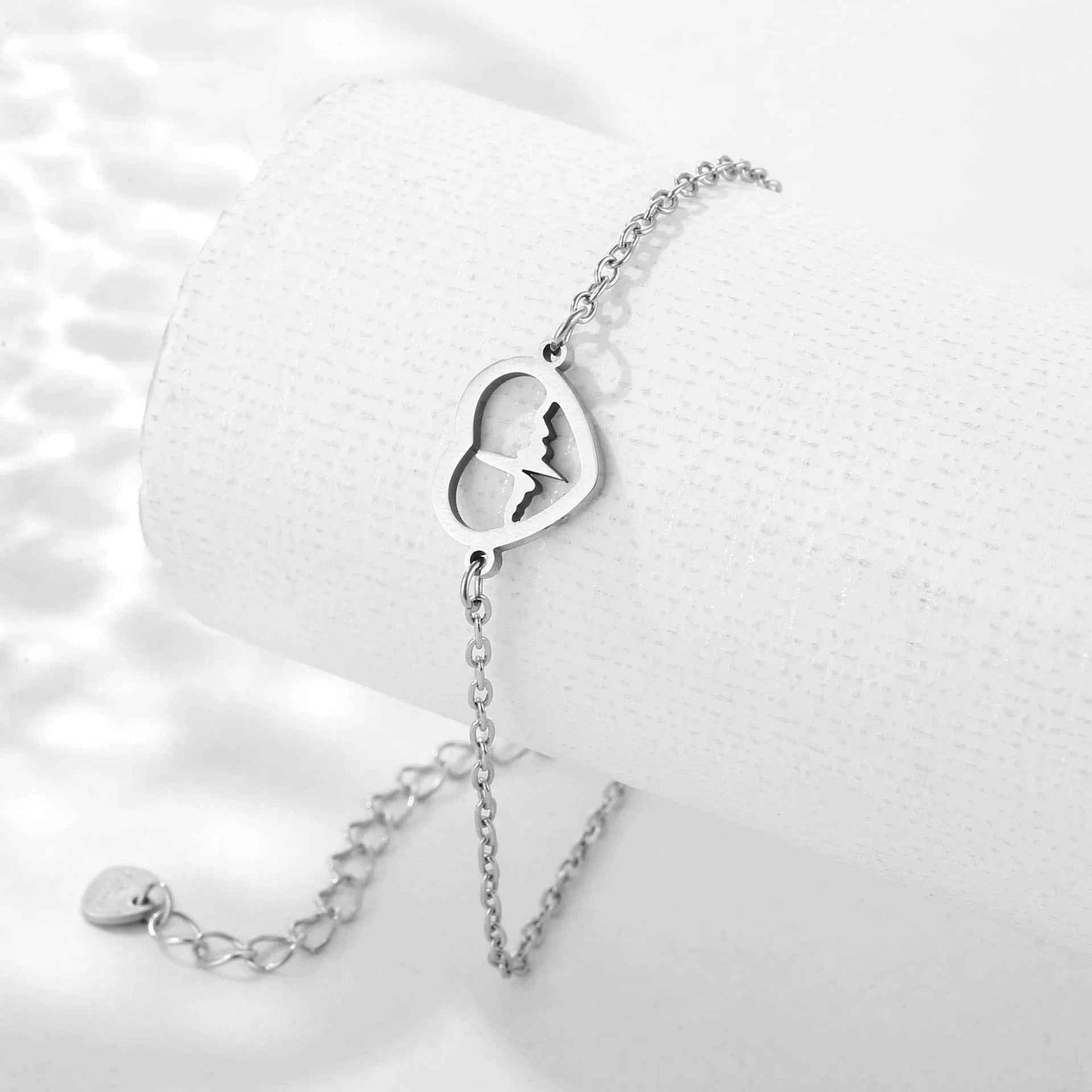 Women’s ECG Titanium Steel Bracelet - Elegant Gold and Silver Health Accessory for Stylish Women