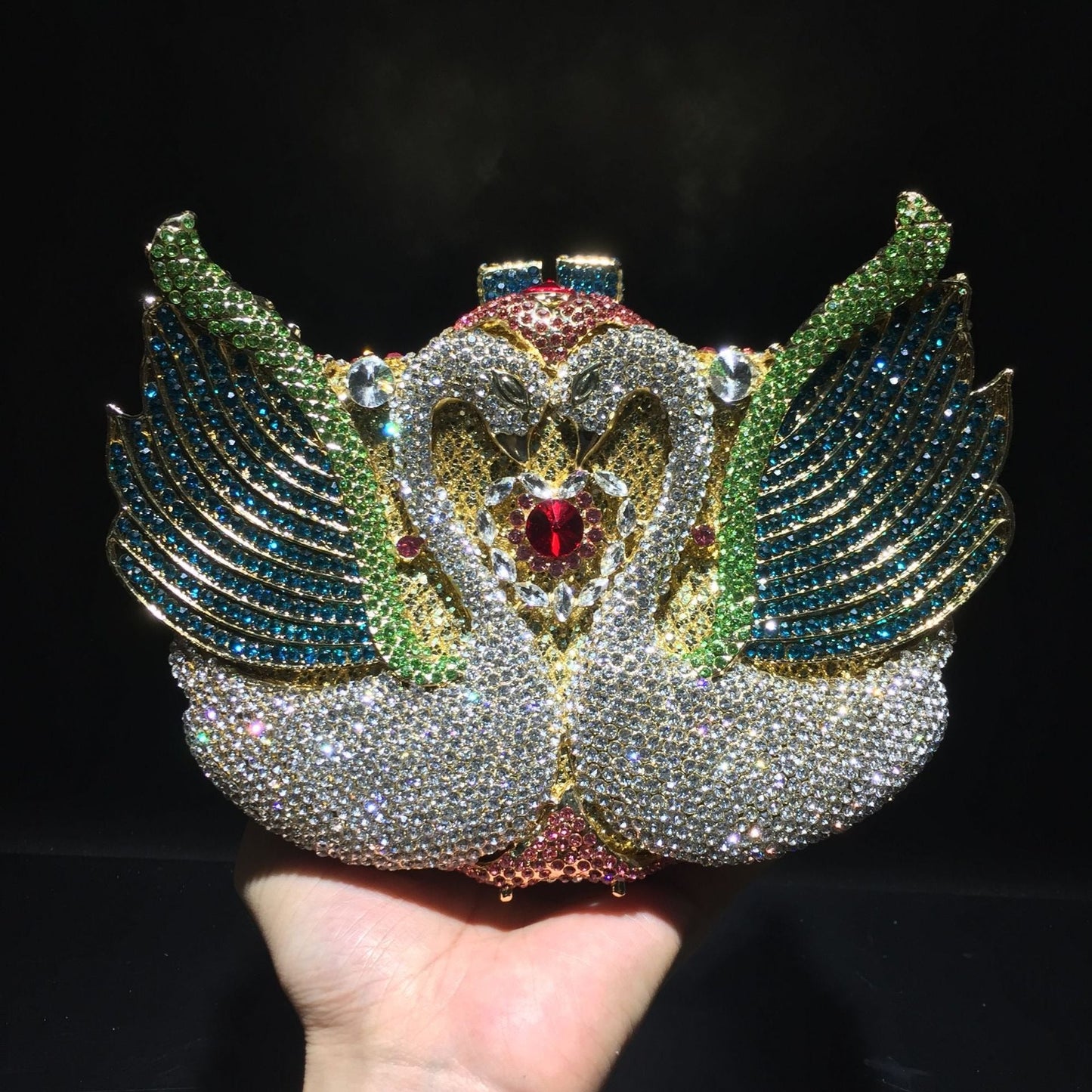 Swan Diamond Studded Dinner Bag