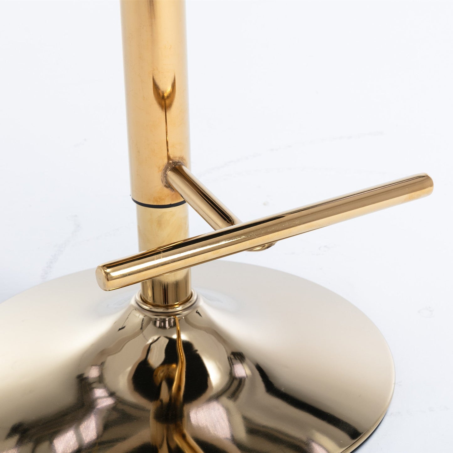 Thick gold rotating velvet bar stool with adjustable seat height of 25-33 inches and backrest (gray, set of 2 pieces)