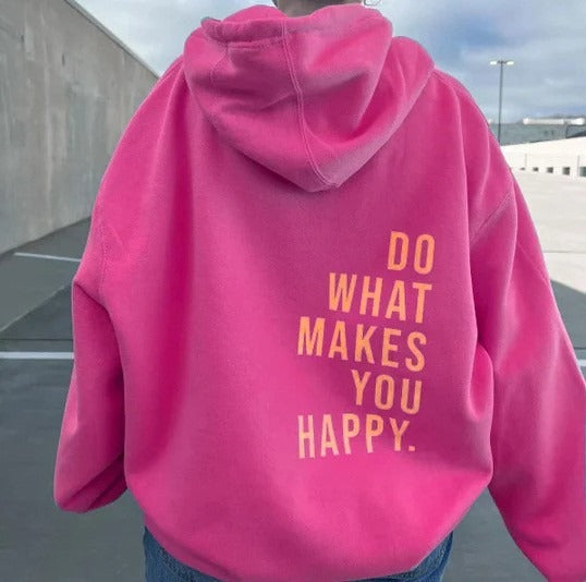 Do What Makes You Happy Off Shoulder Hoodie
