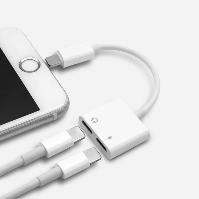 udio Adapter Charger Cable For iPhone X 8 Dual Headphone Aux cable for Lightning Converter For iPhone 10 Charging Splitter