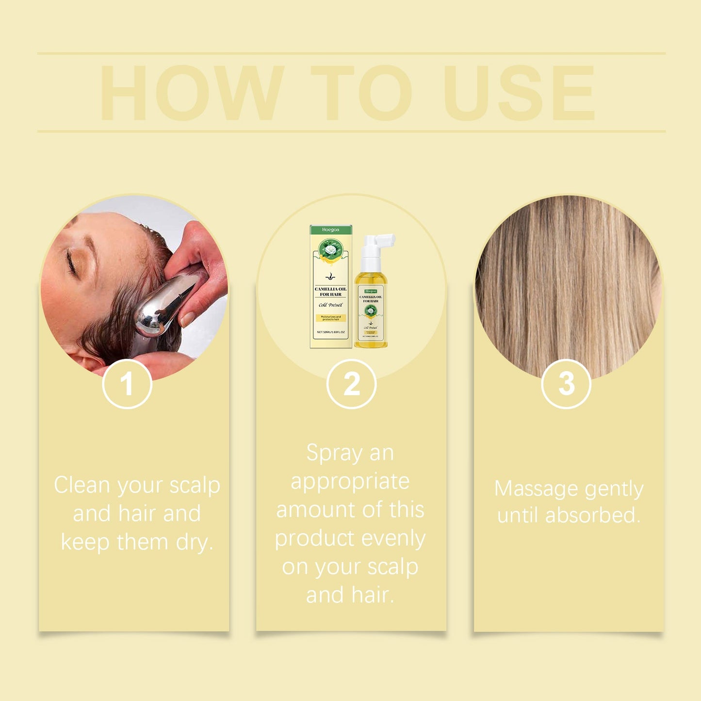 Nourishing Hair Care Tea Oil Spray Herbal Extraction Camellia Seed Oil Repair Dry And Smooth Hair Treatment