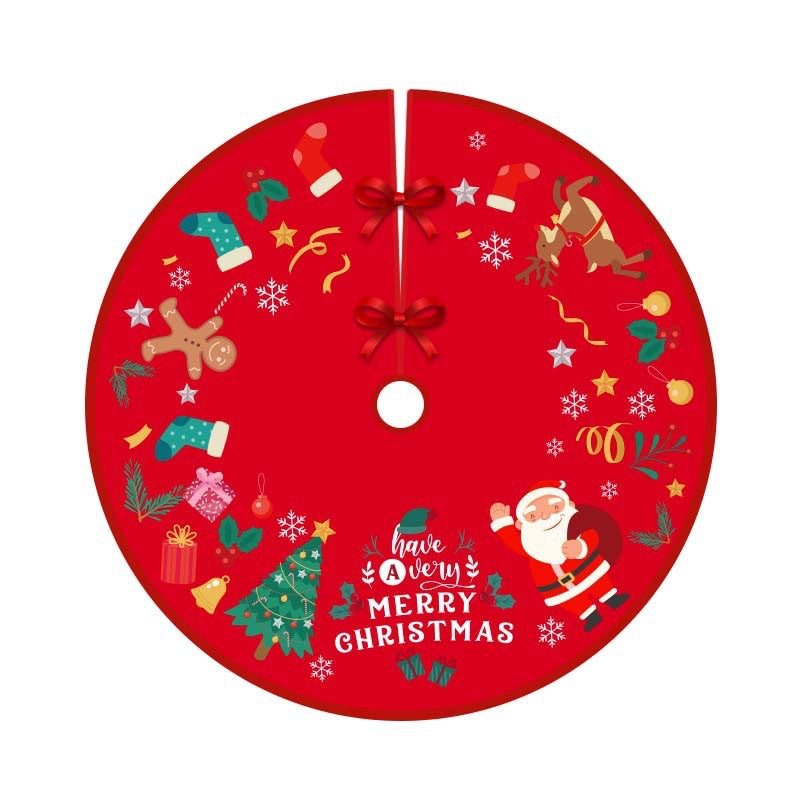 Deer Head Snowflake Santa Claus Gift Box Series Christmas Tree Bottom Decoration Apron Atmosphere Decoration