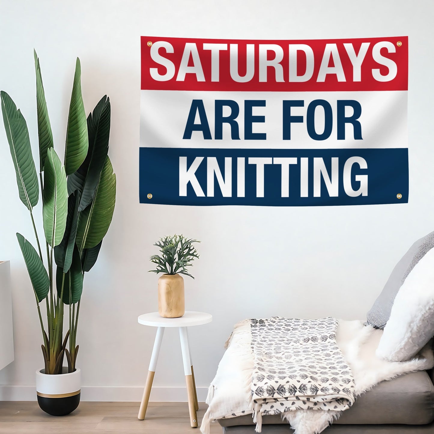 Saturdays Are for Knitting Flag