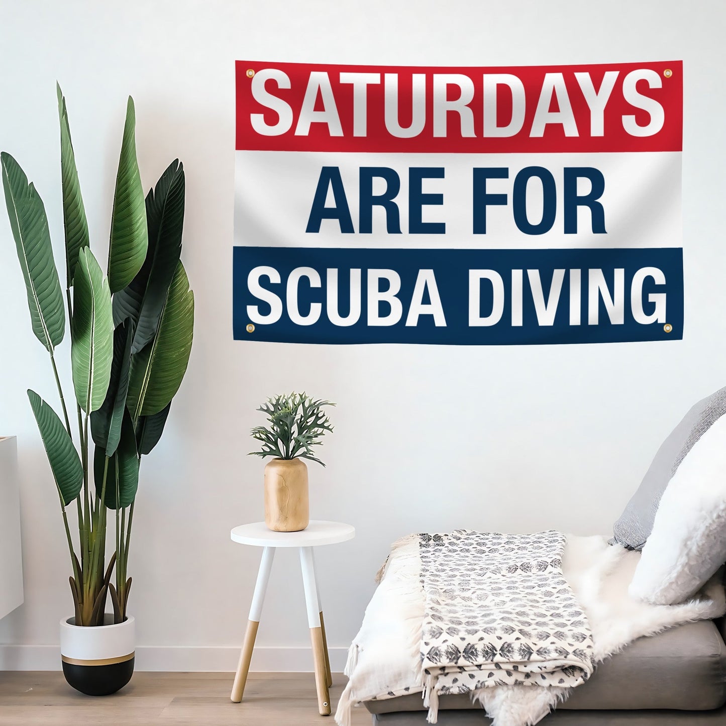Saturdays Are for Scuba Diving Flag