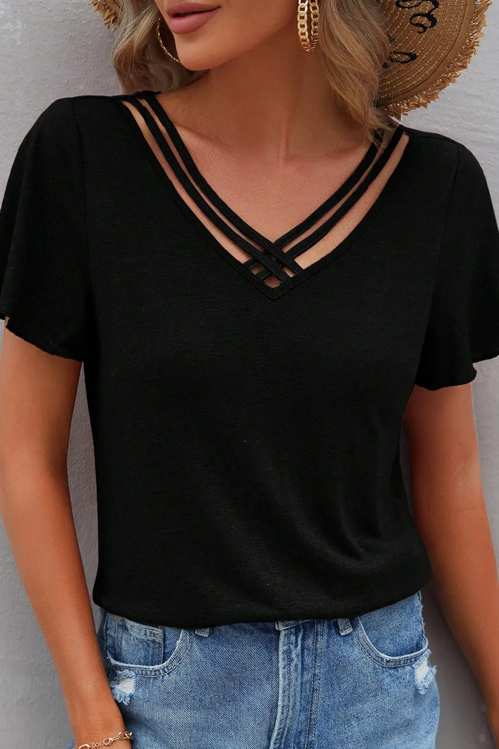 V-Neck Short Sleeve T-Shirt