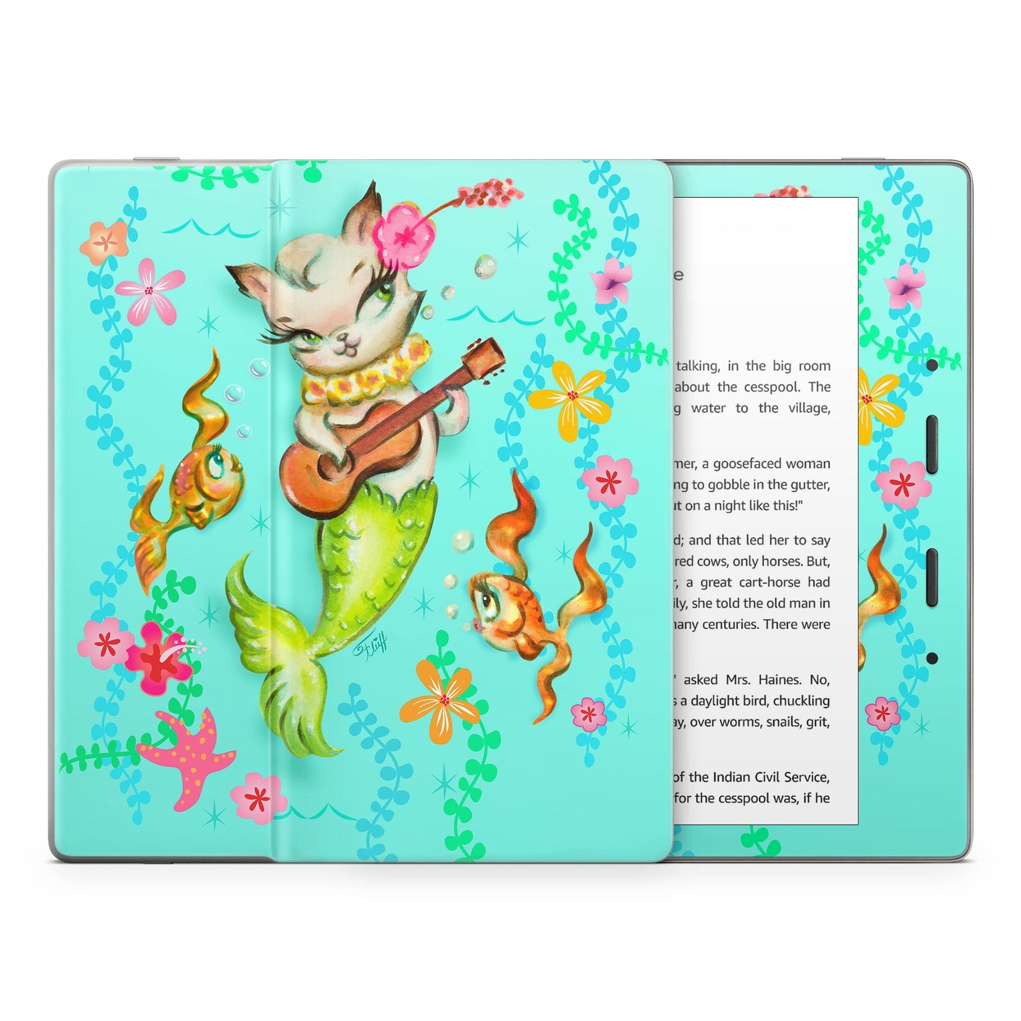 Merkitten with Ukelele - Amazon Kindle Skin