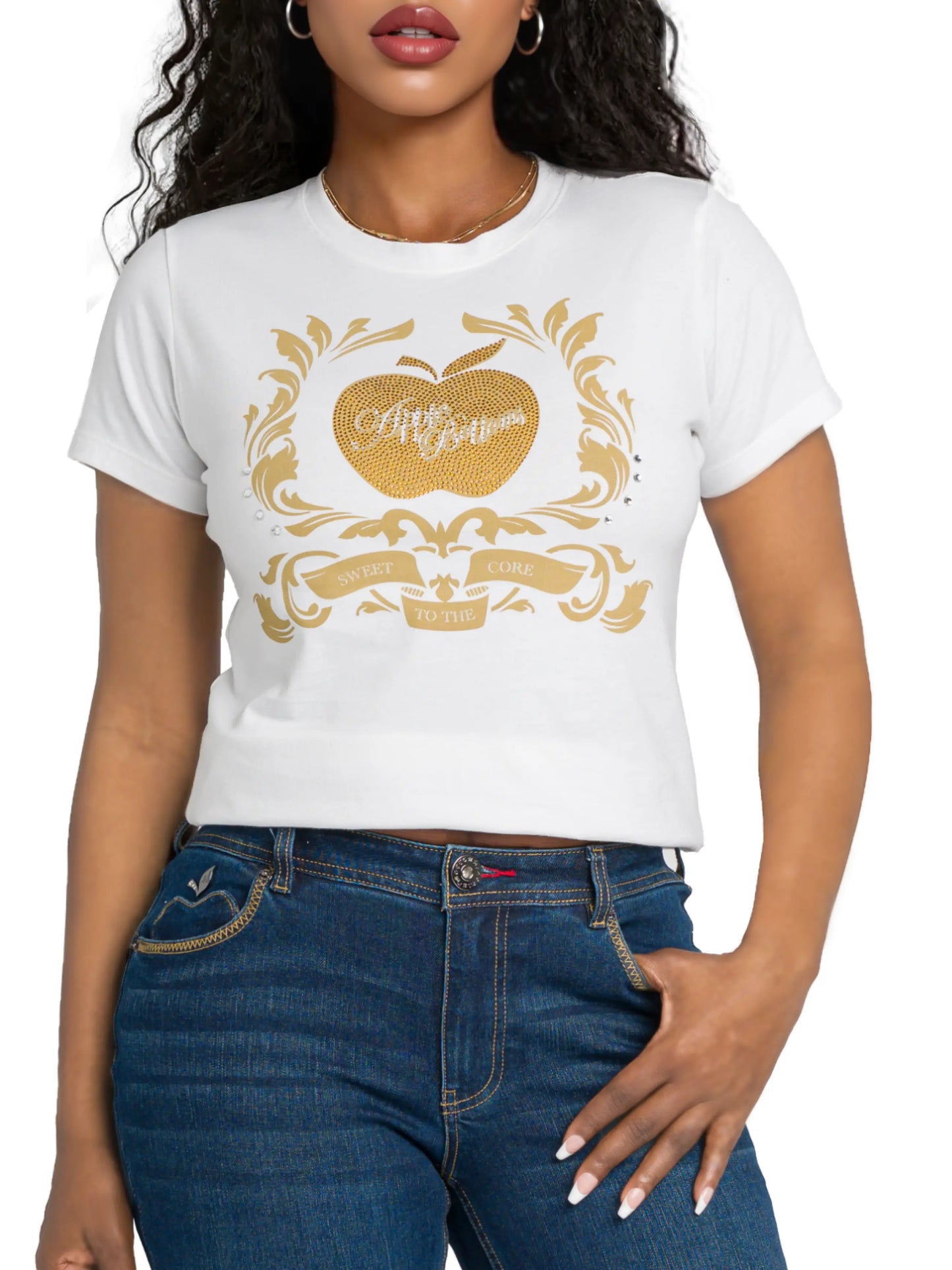 Golden Crest Tee - White