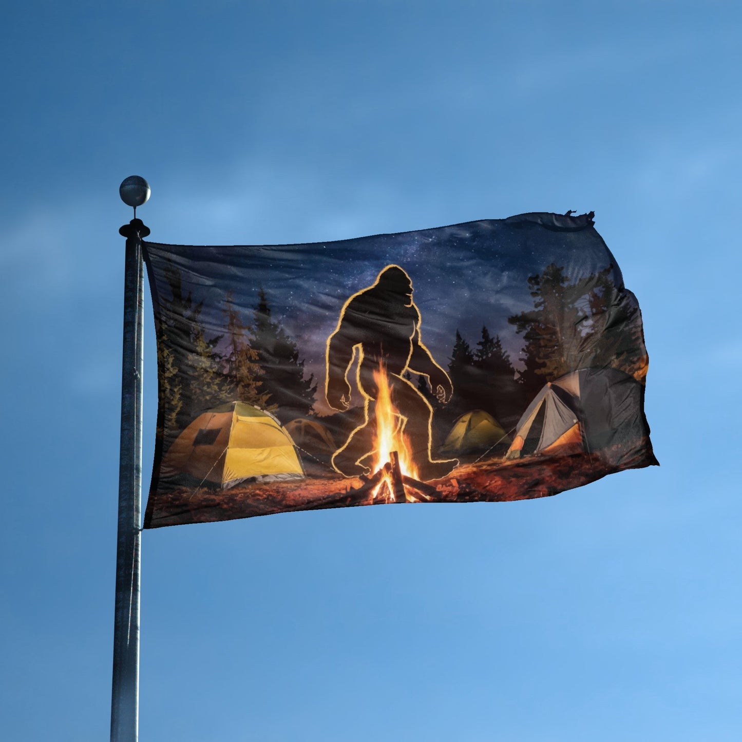 Bigfoot Campfire Flag