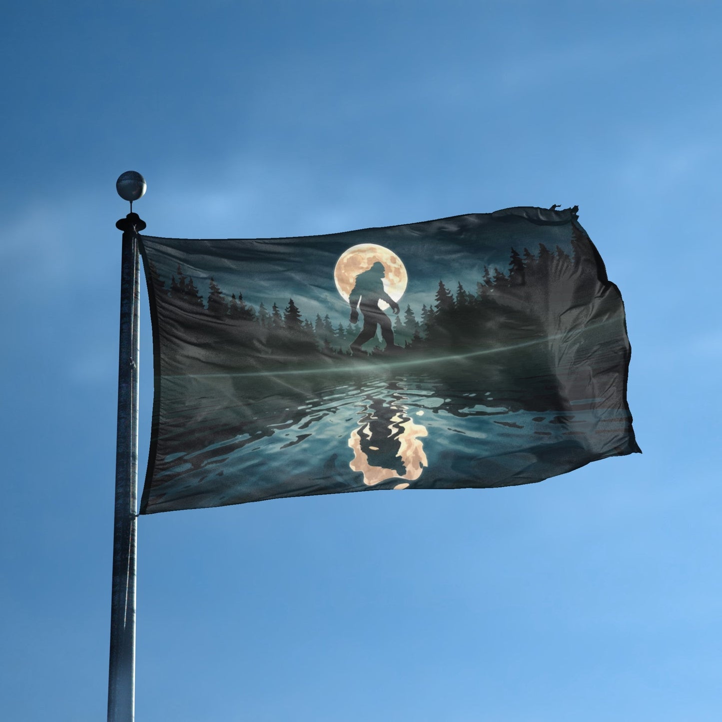 Bigfoot Full Moon Flag