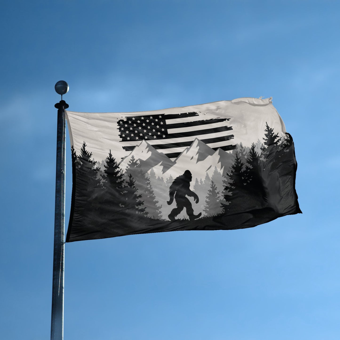 Bigfoot Mountains American Flag