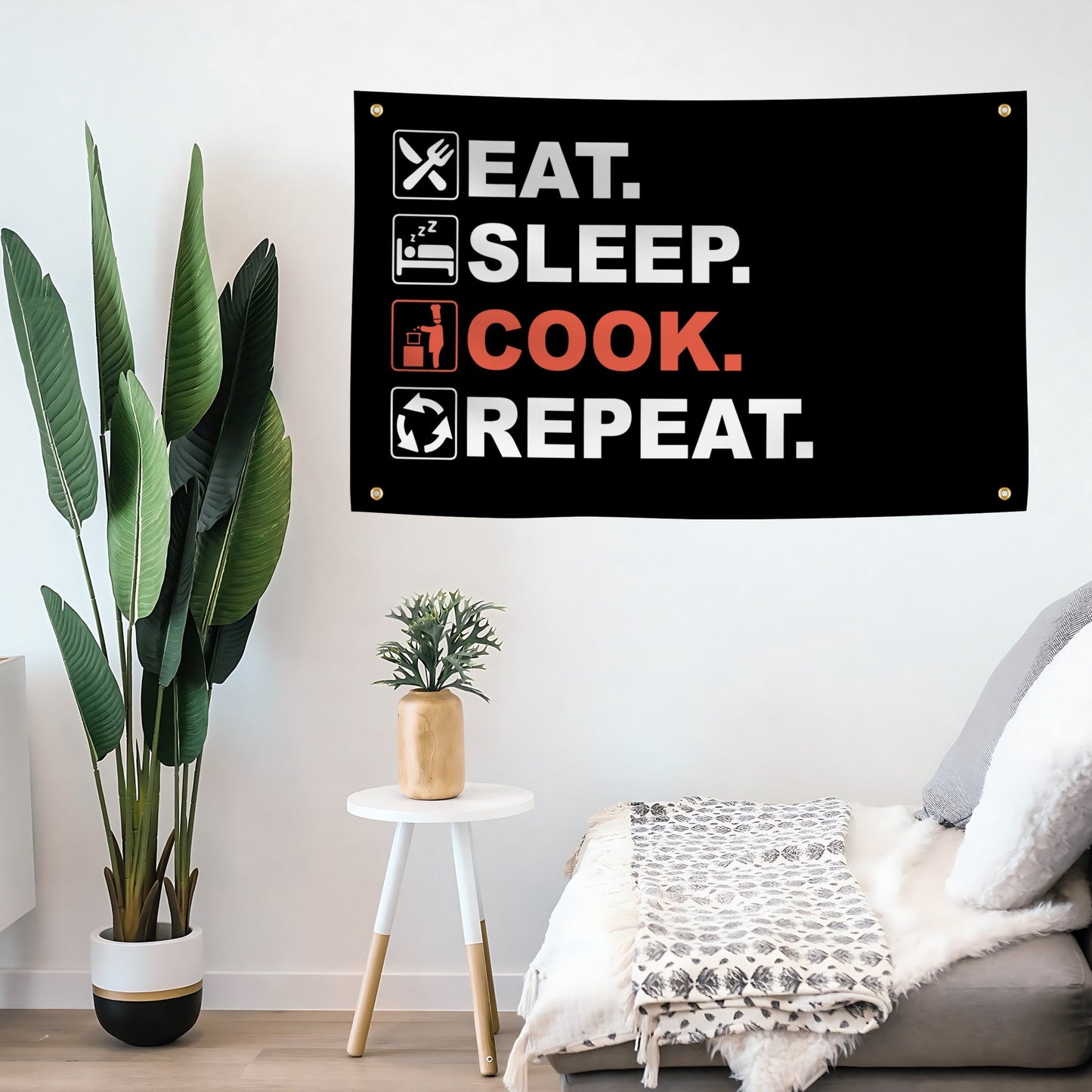 Eat Sleep Cook Repeat Flag