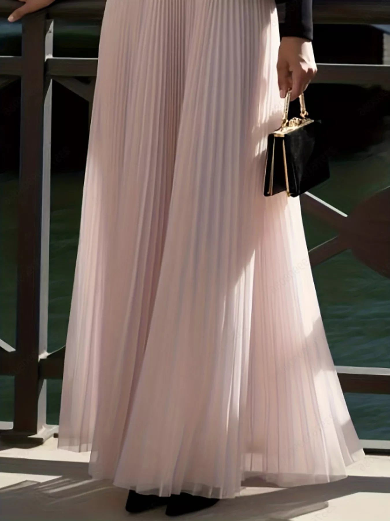 Pleated Maxi Skirt