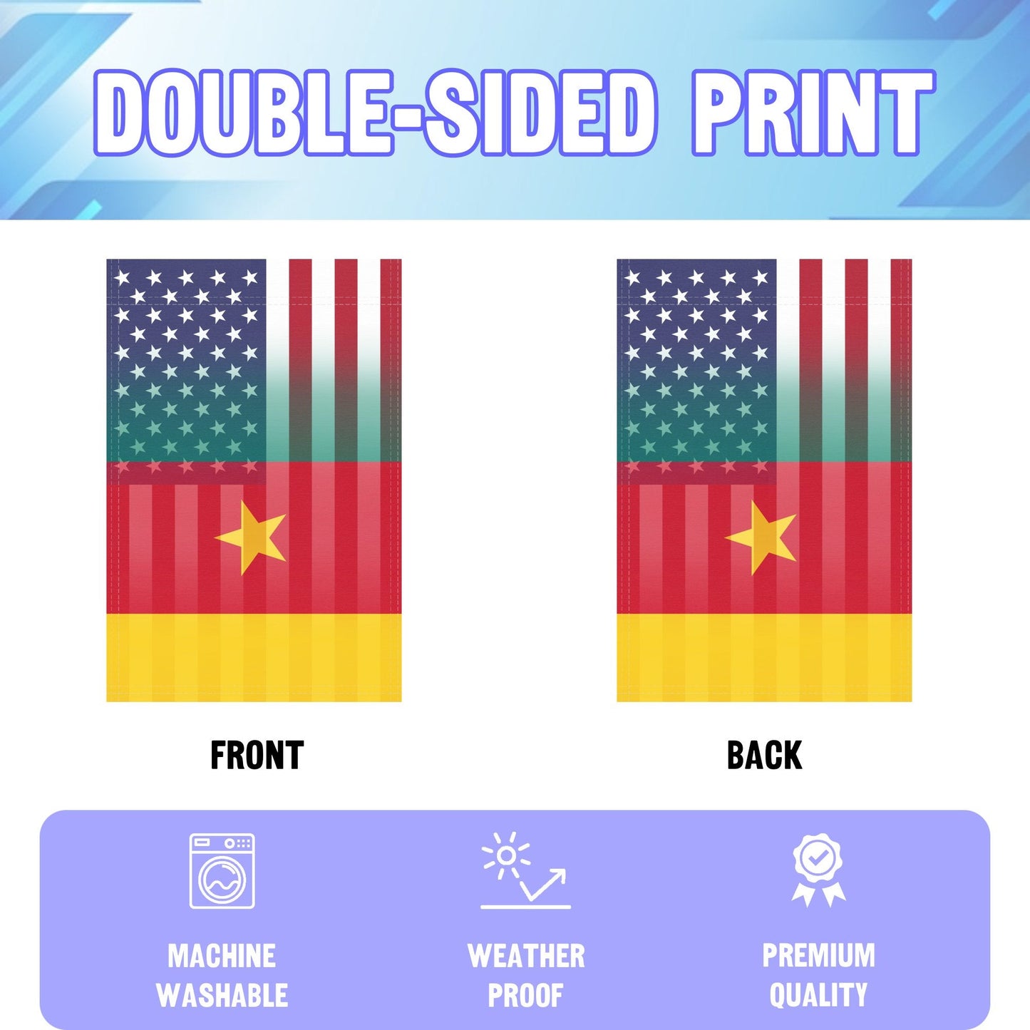 Cameroon American Garden Flag