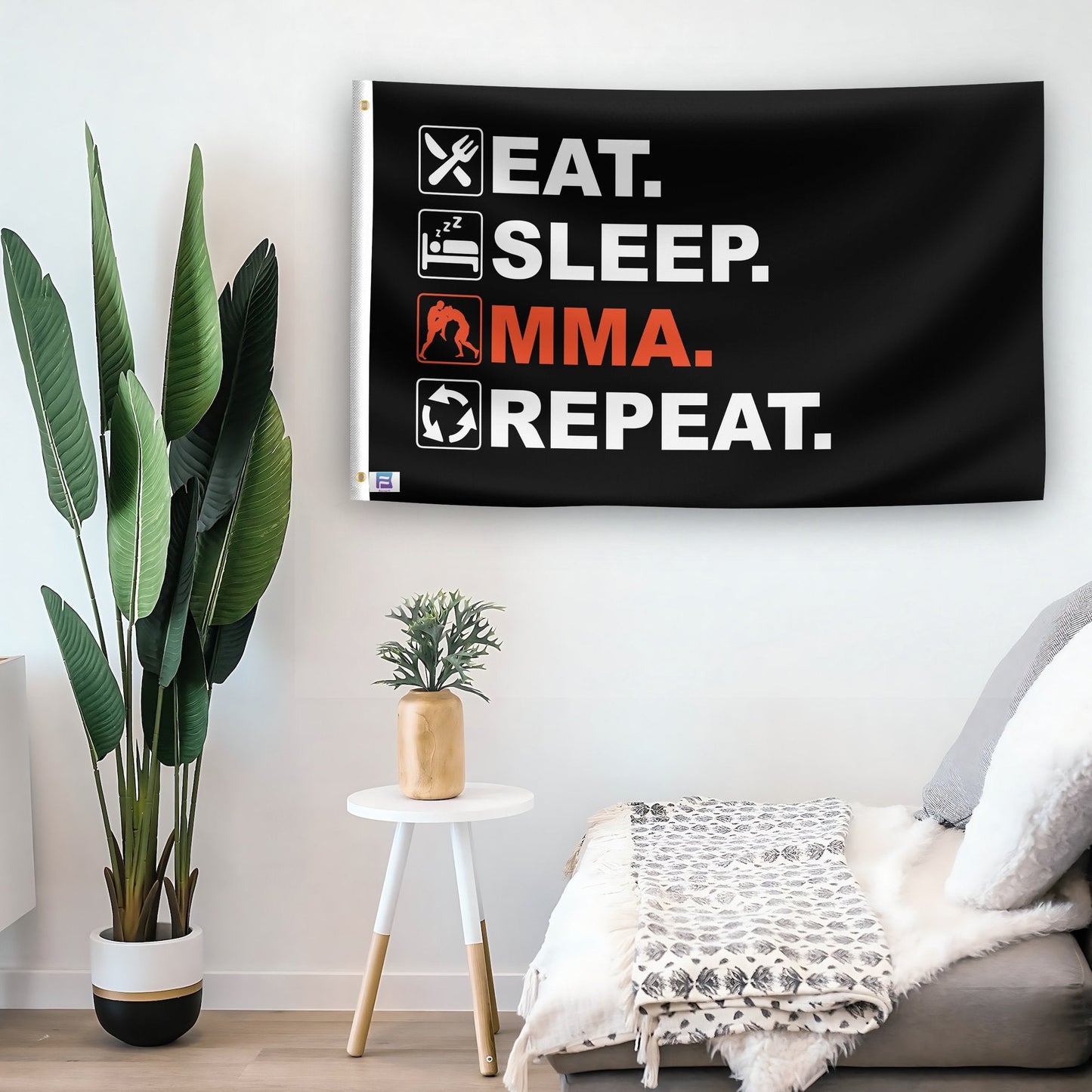 Eat Sleep MMA Repeat Flag