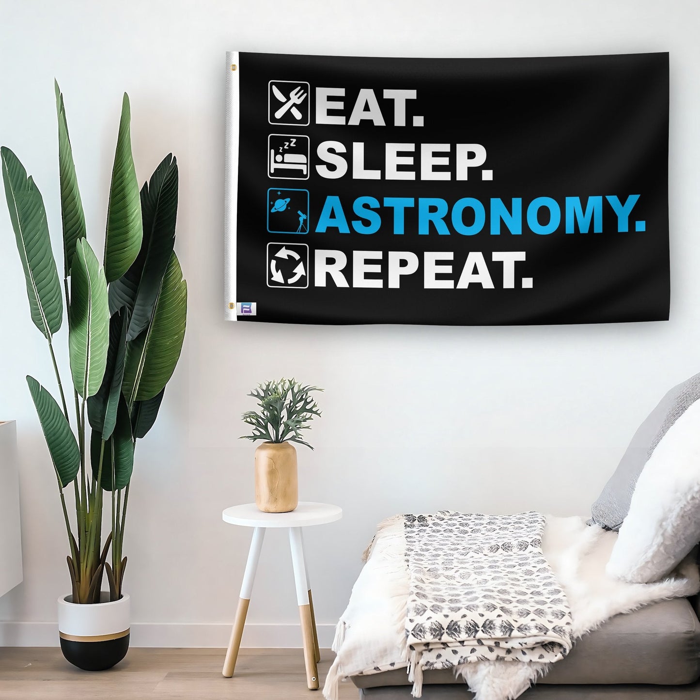 Eat Sleep Astronomy Repeat Flag