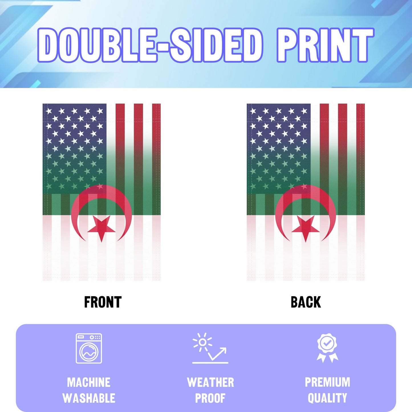 Algerian American Garden Flag