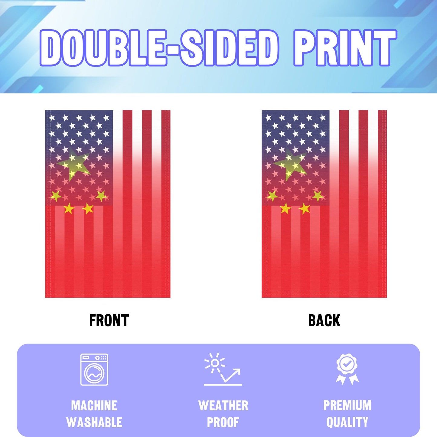 Chinese American Garden Flag