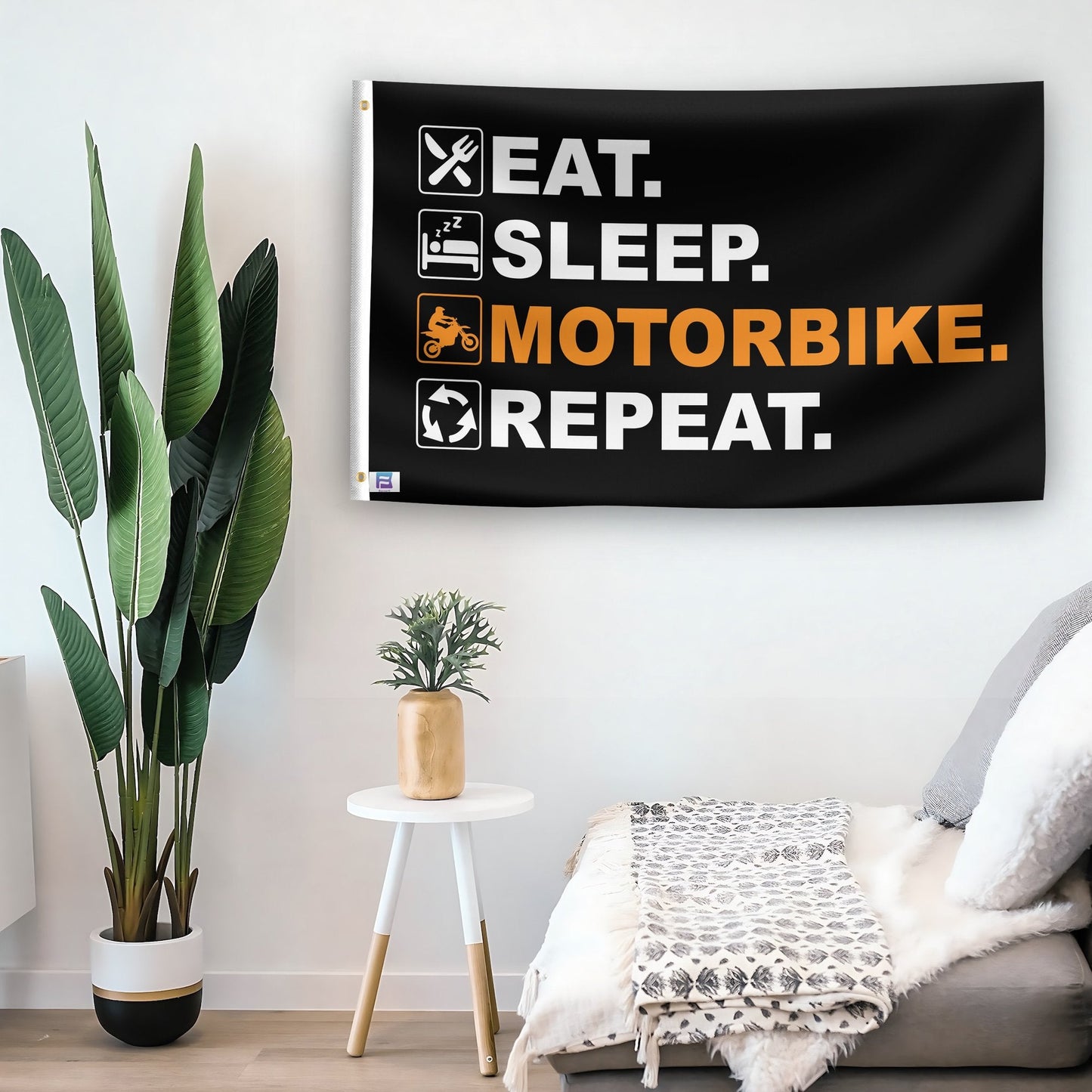 Eat Sleep Motorbike Repeat Flag