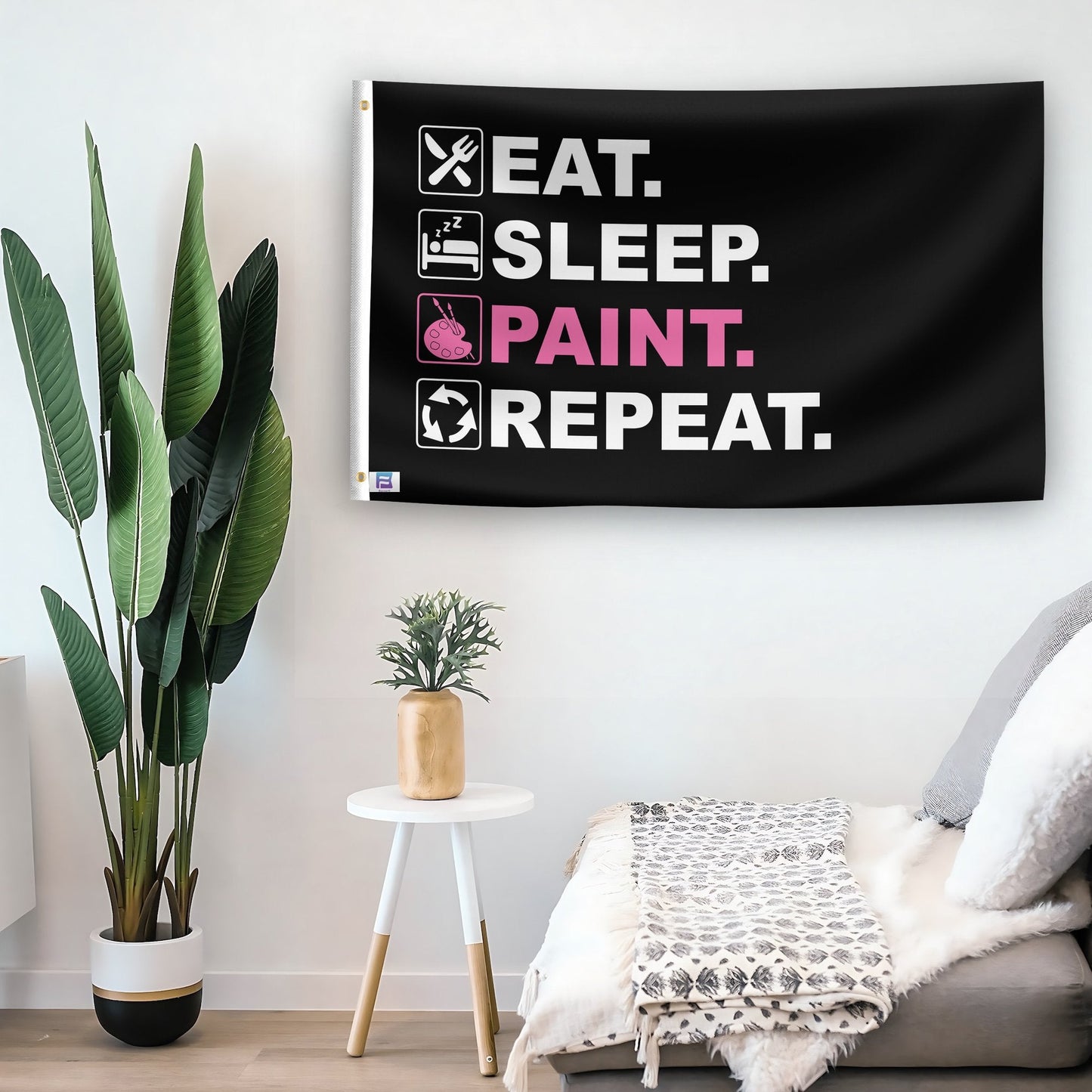 Eat Sleep Paint Repeat Flag