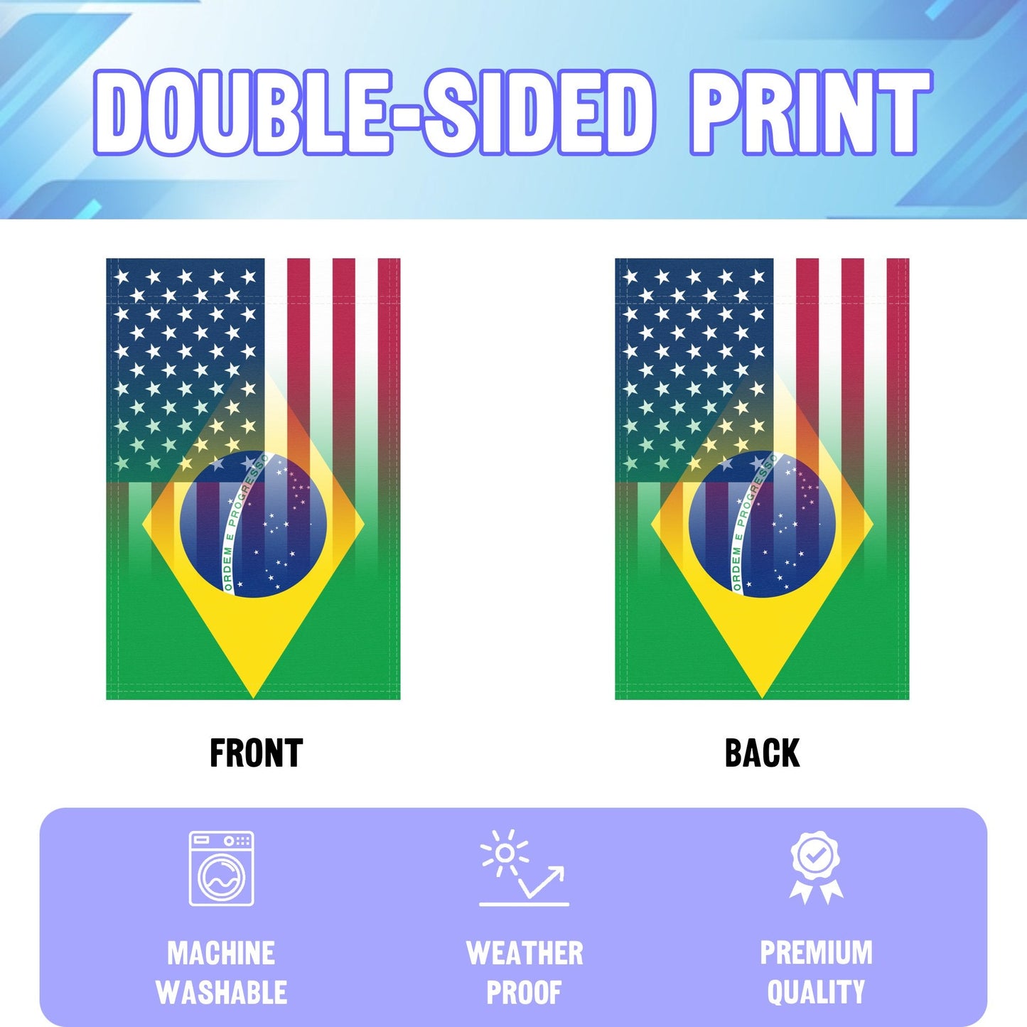 Brazilian American Garden Flag