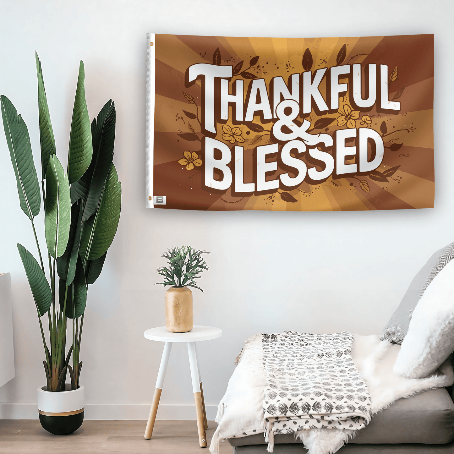 Thankful & Blessed Inspirational Flag