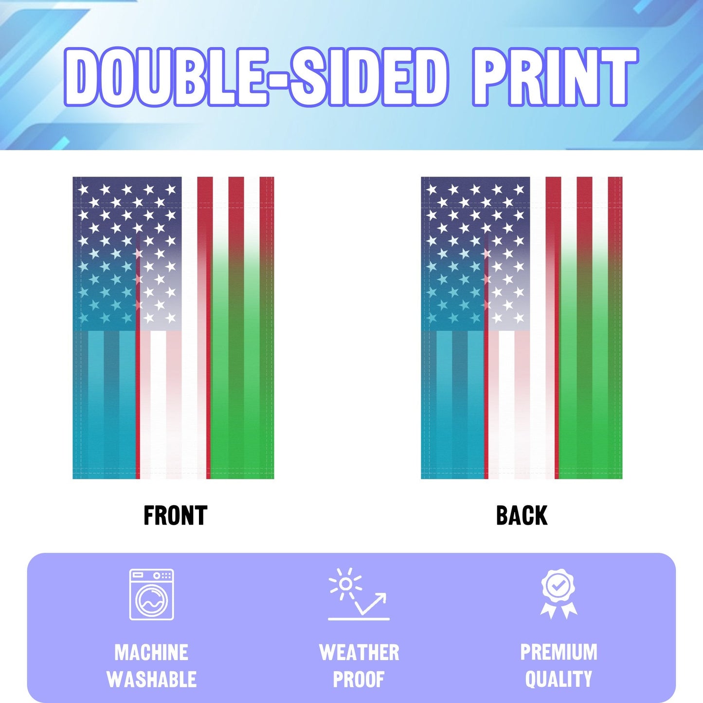 Uzbek American Garden Flag
