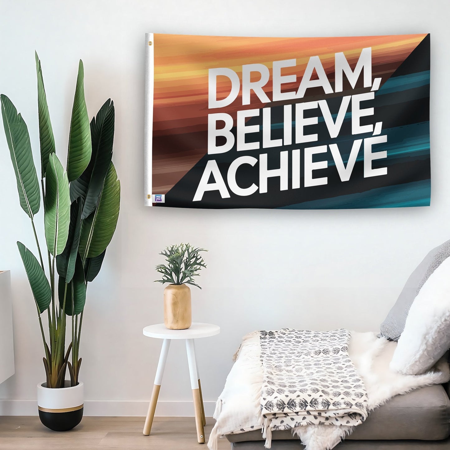 Dream Believe Achieve Motivational Flag