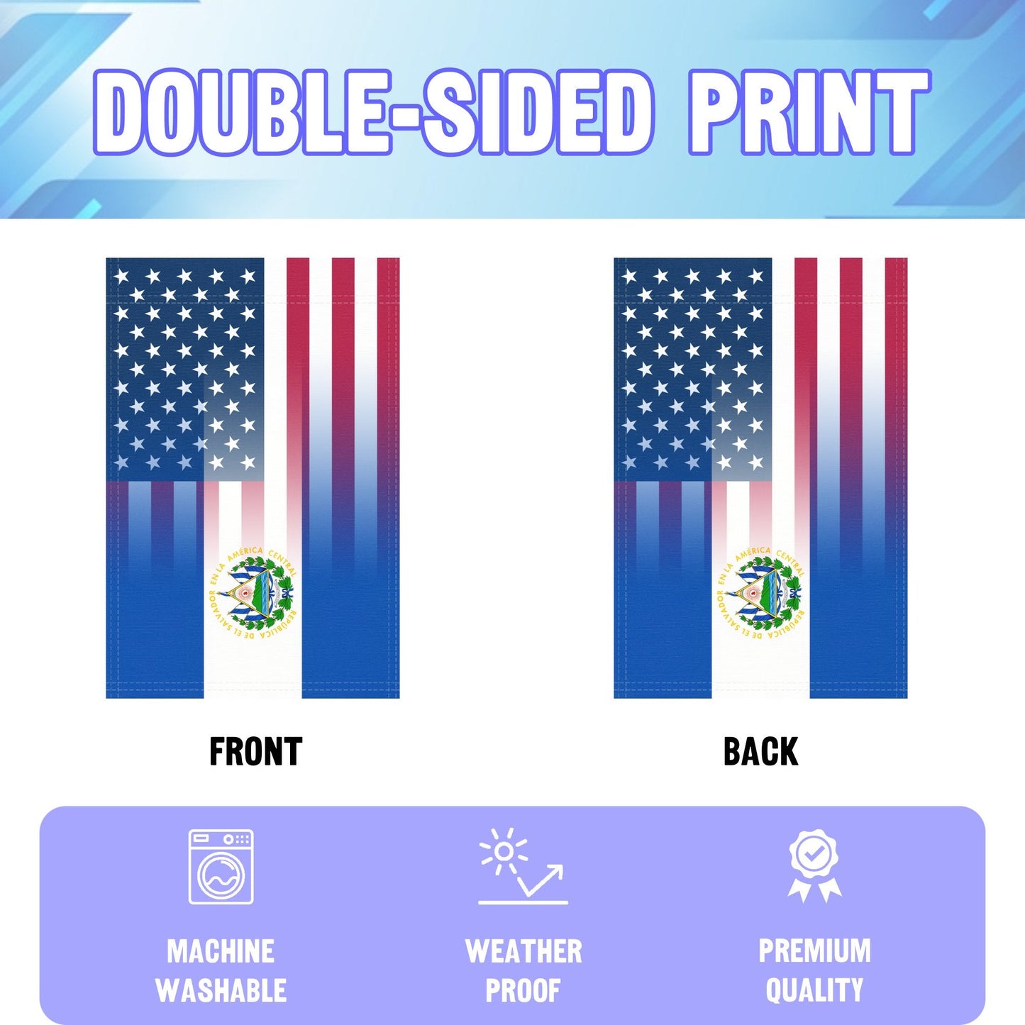 Salvadoran American Garden Flag