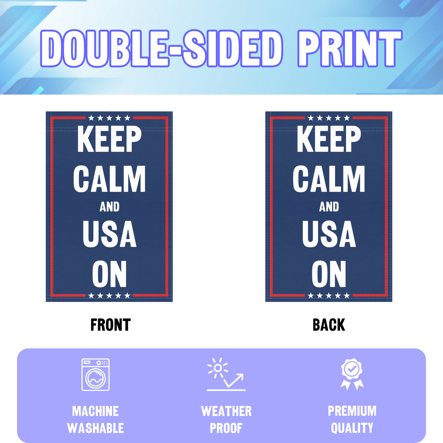Keep Calm And Usa On Garden Flag