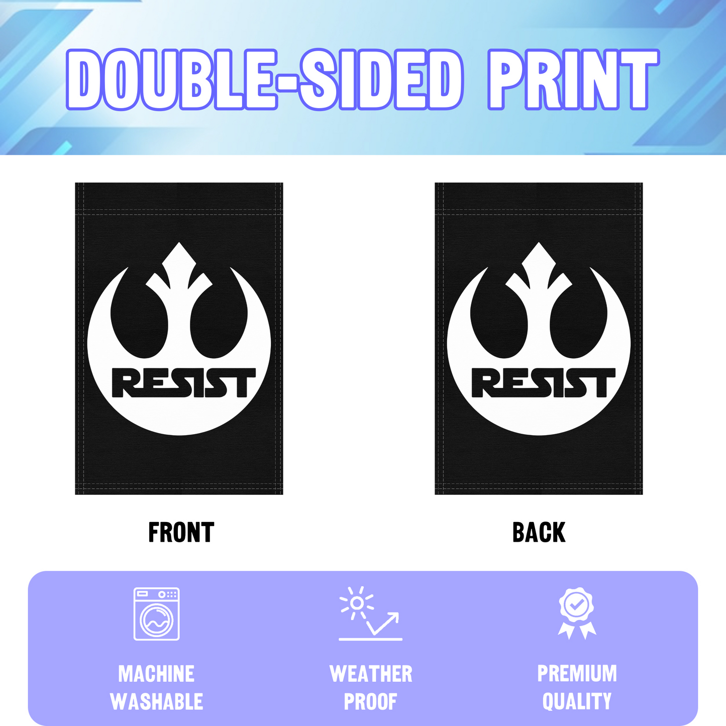 Star Wars Rebel Alliance Resist (Black) Garden Flag