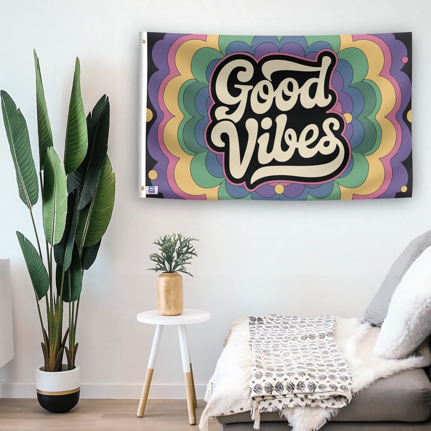 Good Vibes 70s Style Flag