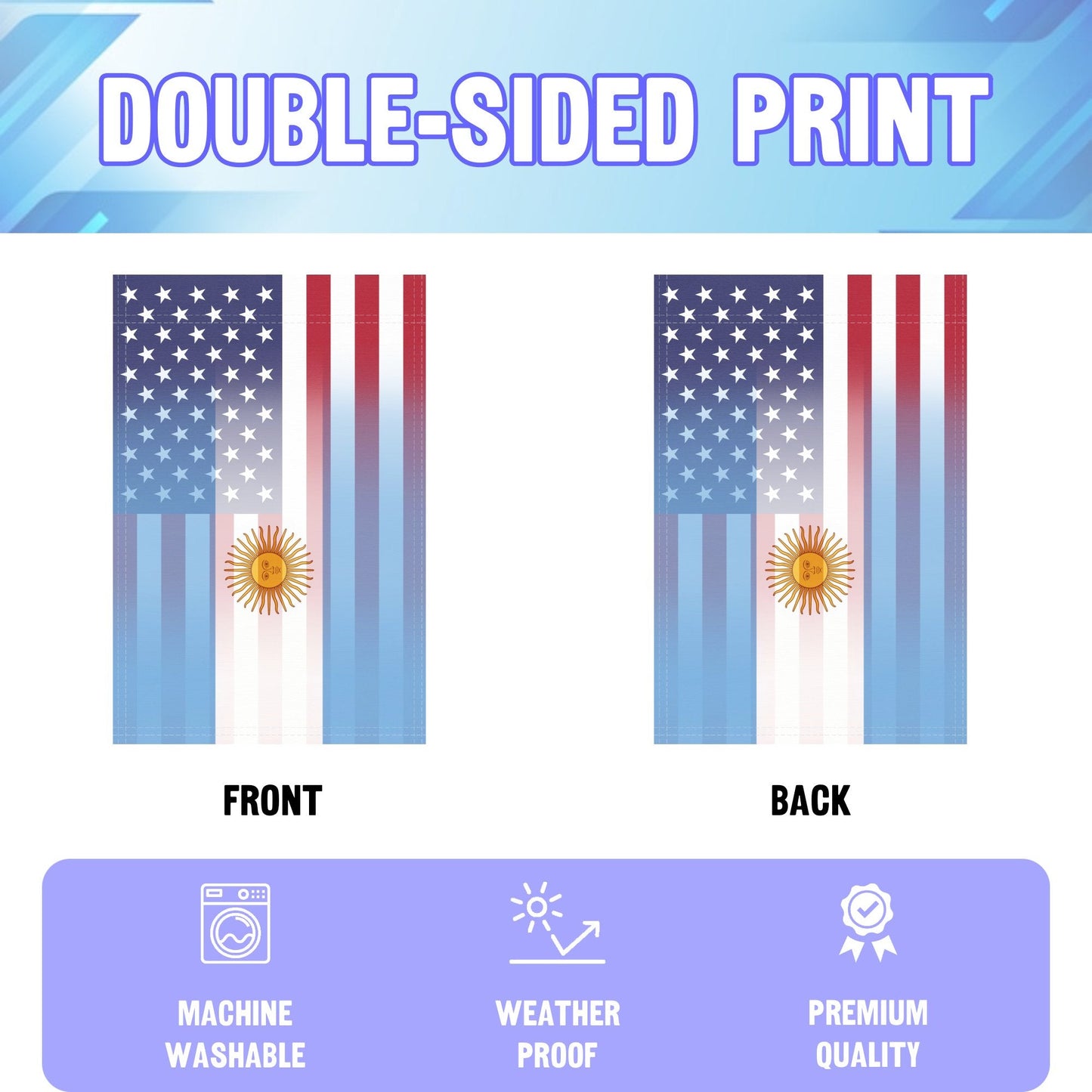 Argentinean American Garden Flag