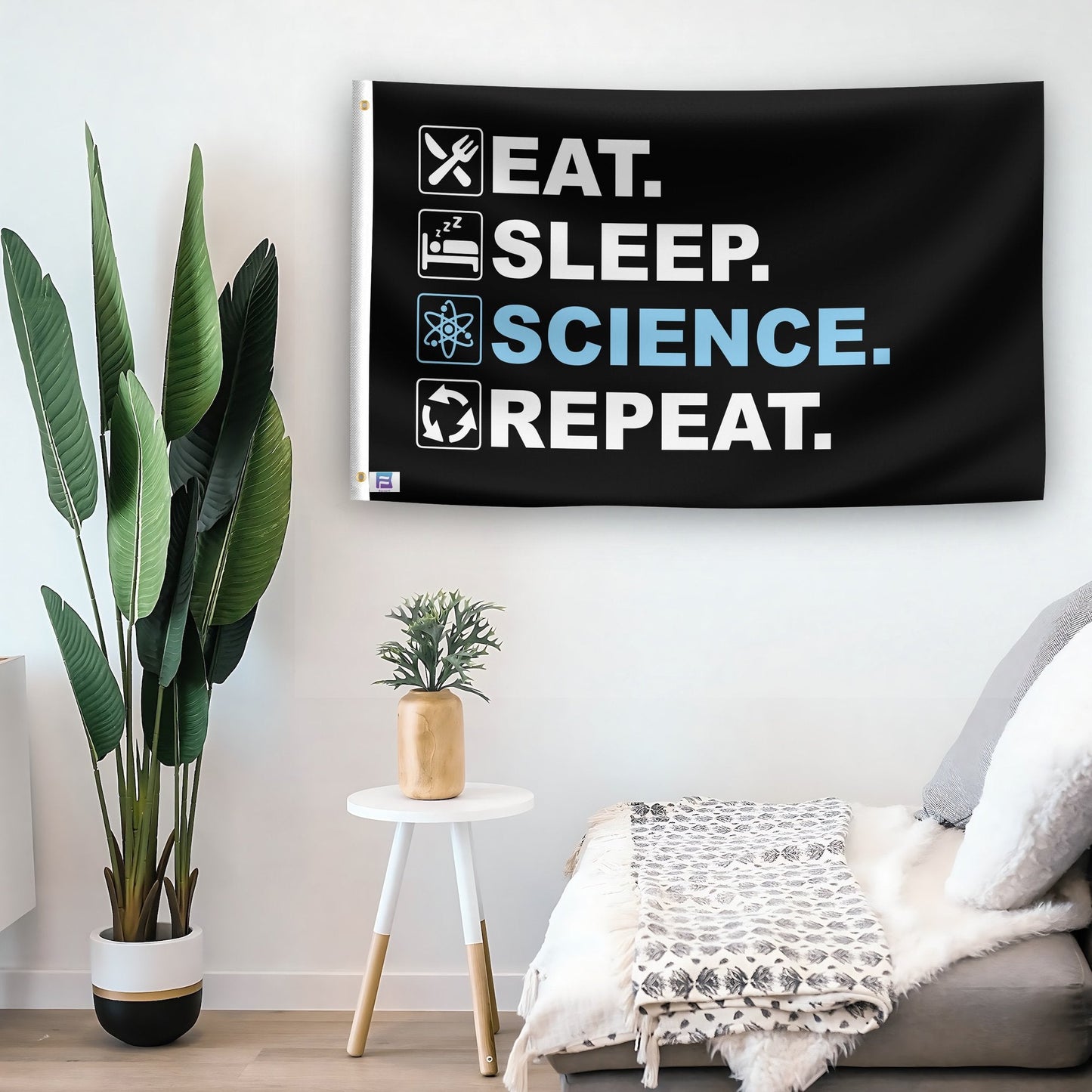 Eat Sleep Science Repeat Flag