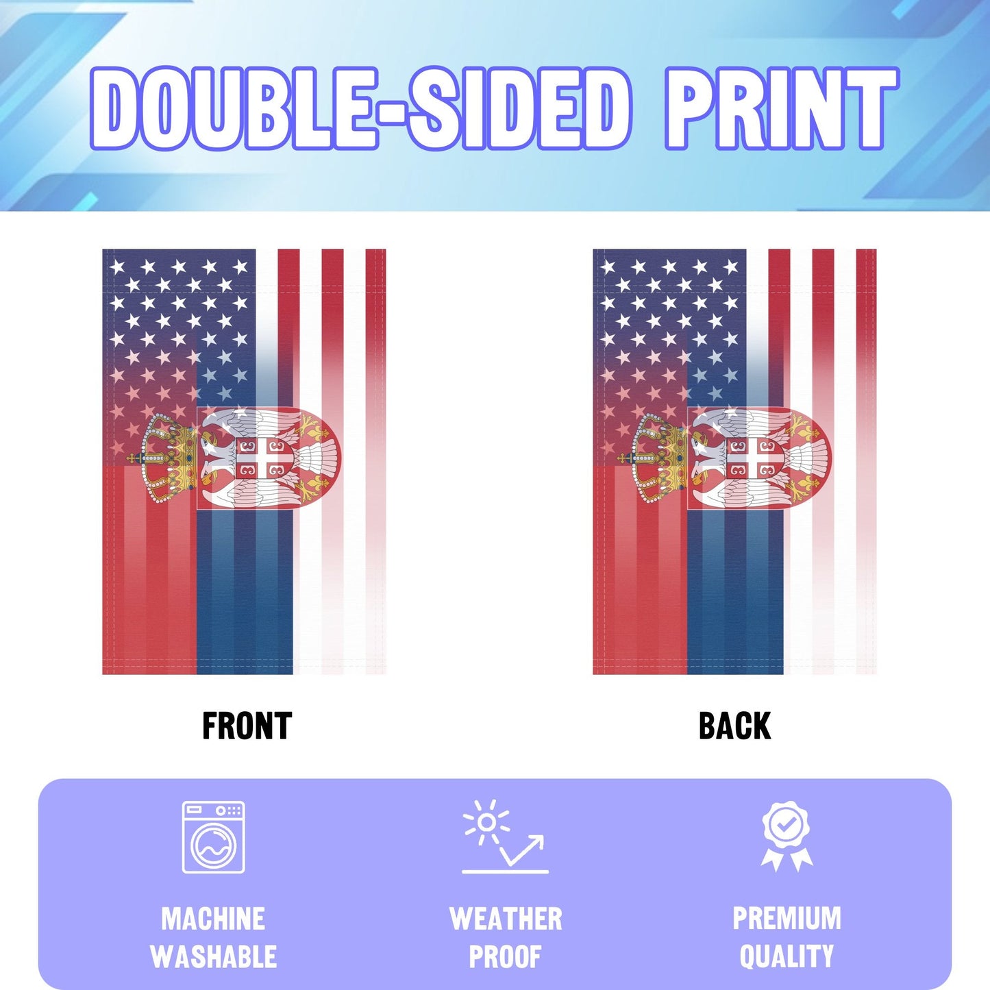 Serbian American Garden Flag