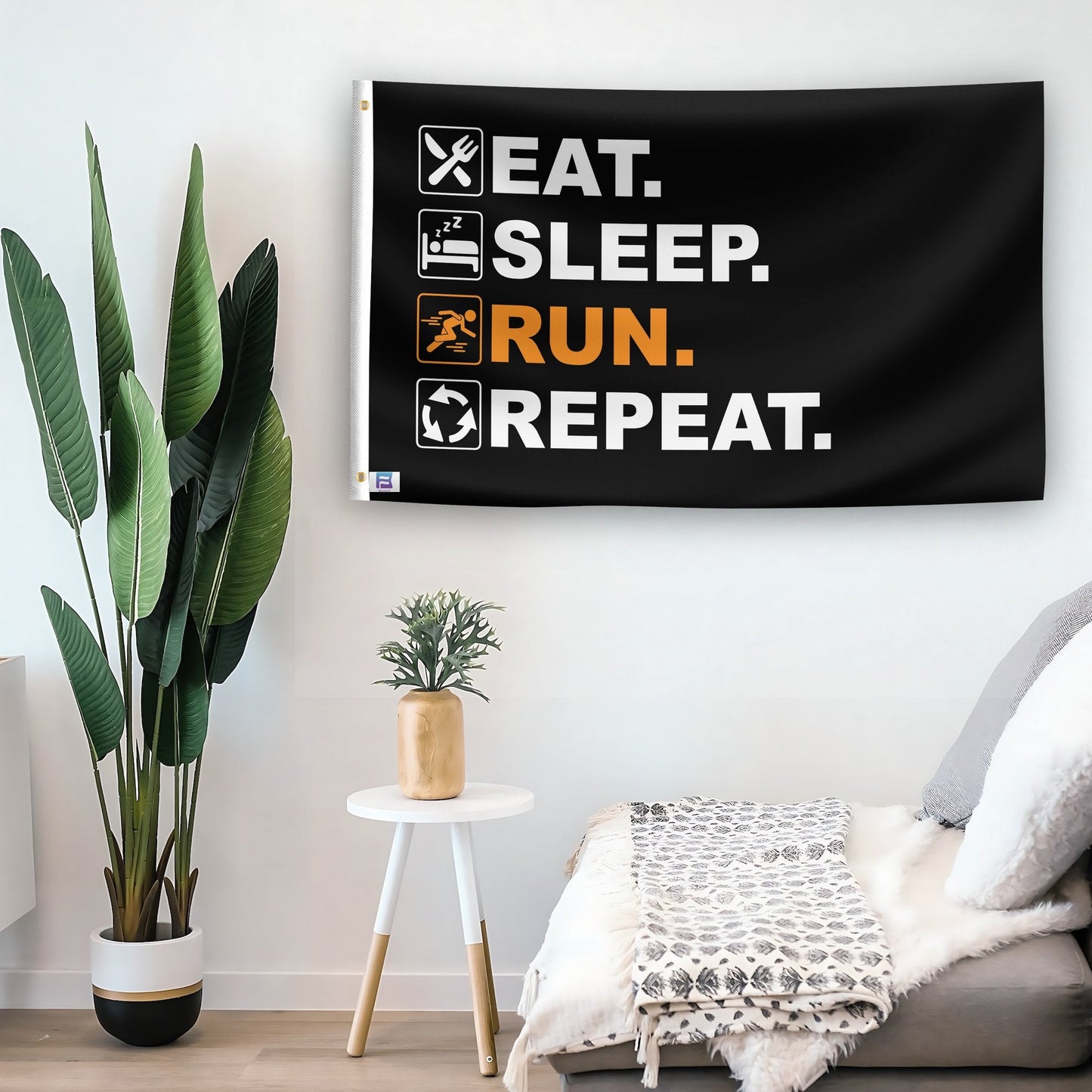 Eat Sleep Run Repeat Flag