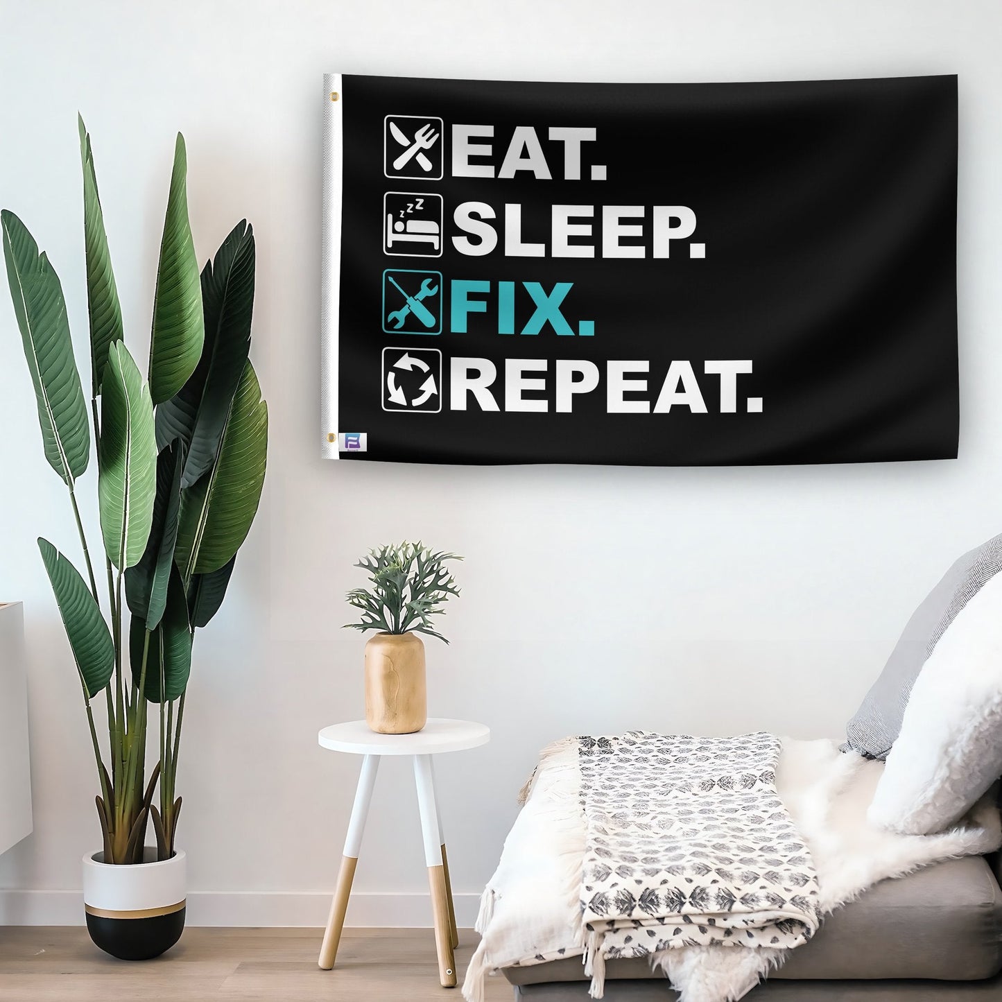 Eat Sleep Fix Repeat Flag