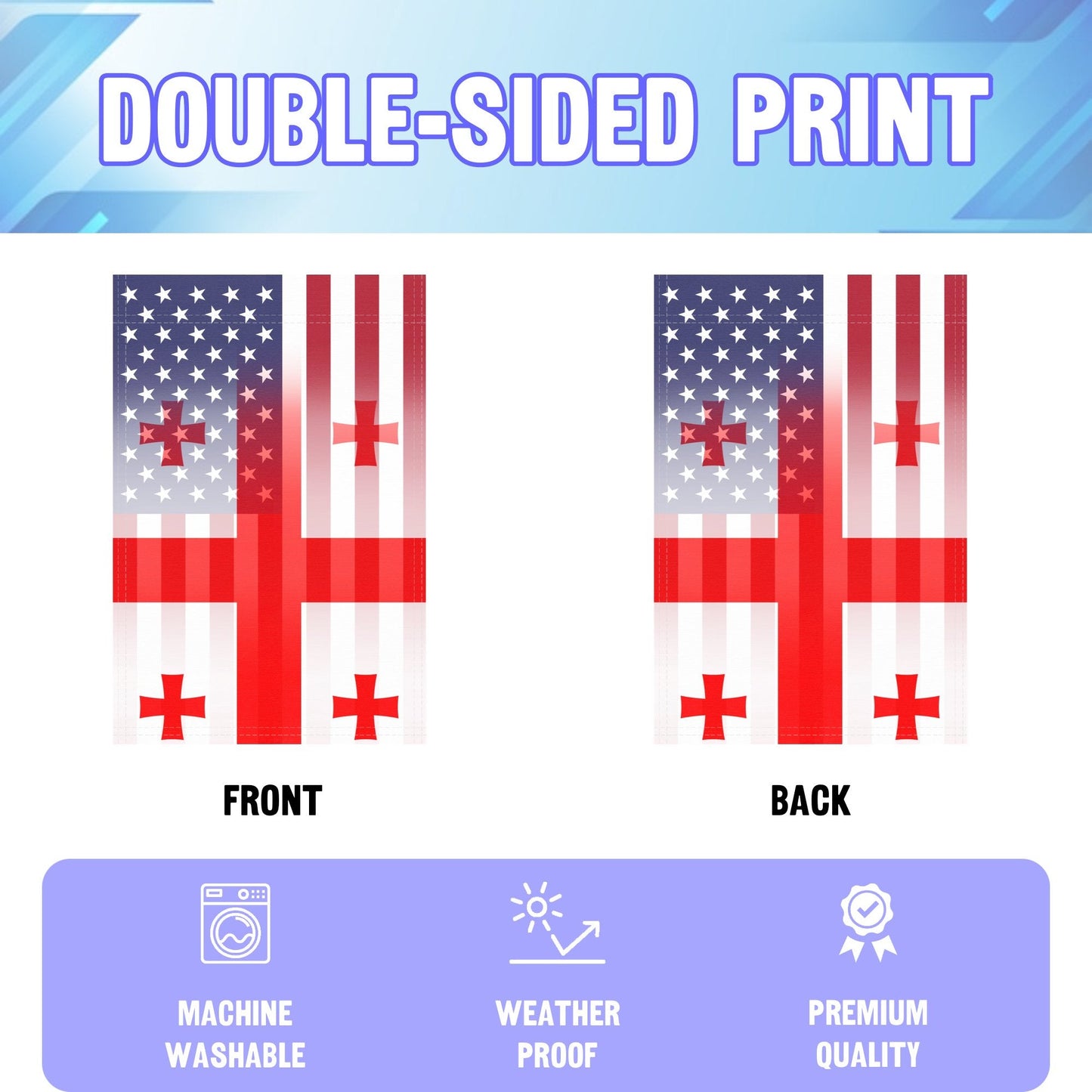 Georgian American Garden Flag